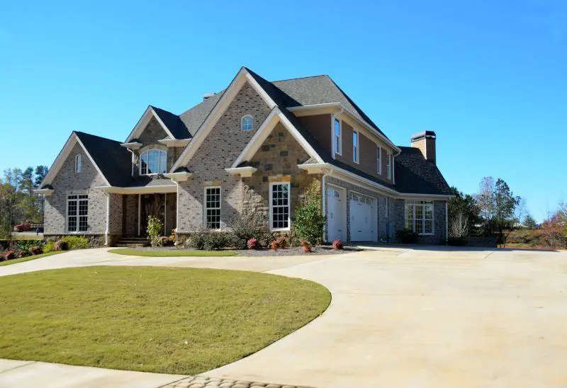 Large Home and Driveway