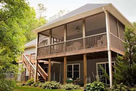 Wood Back Porch and Stairs