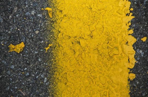 Yellow Mark on Asphalt